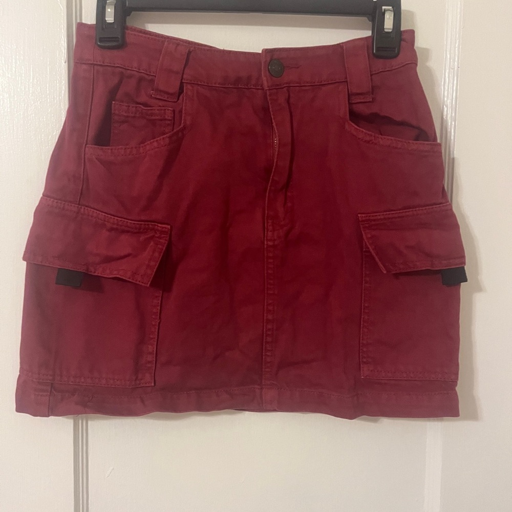 Forever 21 Burgundy Mini Skirt Cargo Style